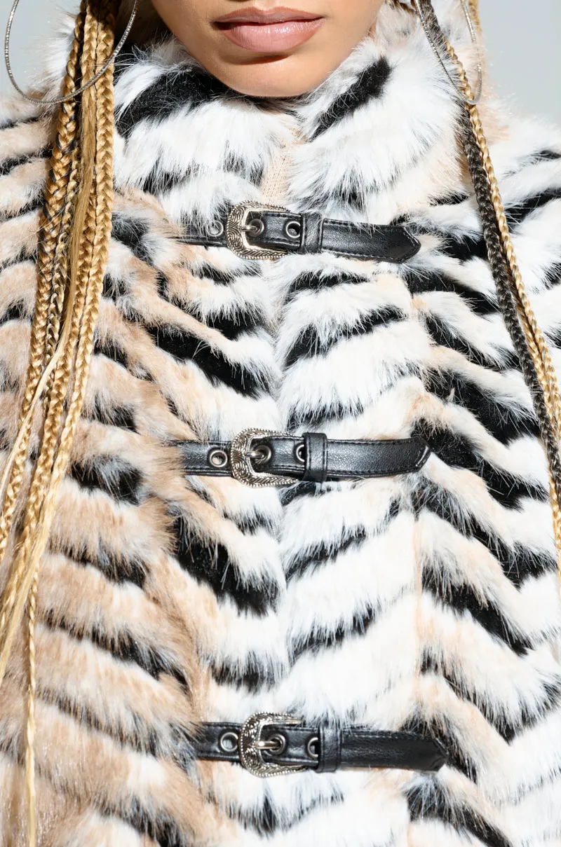 WILDER BUCKLE DETAIL FUR BOMBER