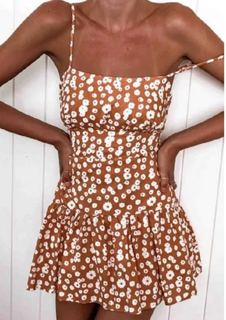 Women Boho Beach Summer Holiday Clothes Short Sleeve V-neck Floral Dress Elegant Playa Party Ladies Dress Fashion Tunic Sundress