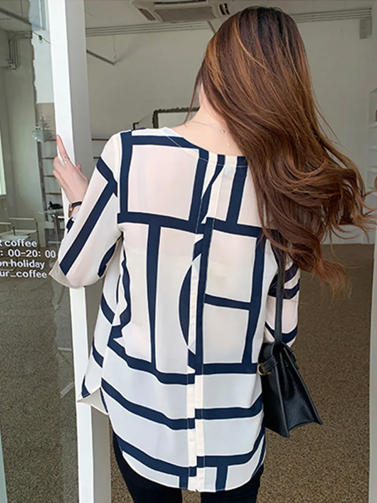 Women Shirts Pullover Thin Chiffon Blouse
