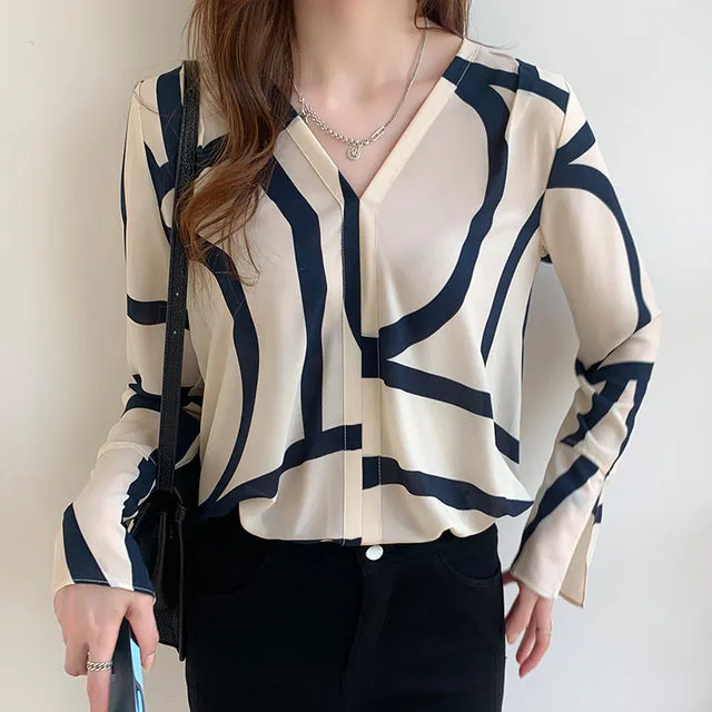 Women Shirts Pullover Thin Chiffon Blouse