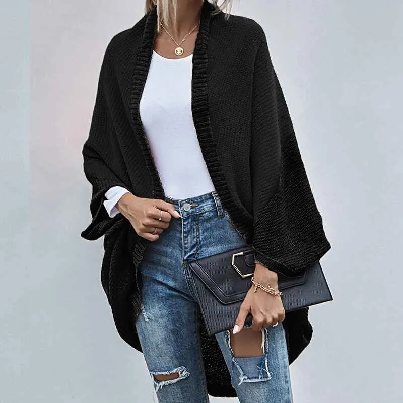 Womens Color Block Cardigan Open Front Sweaters Loose Knit Casual Coat K286