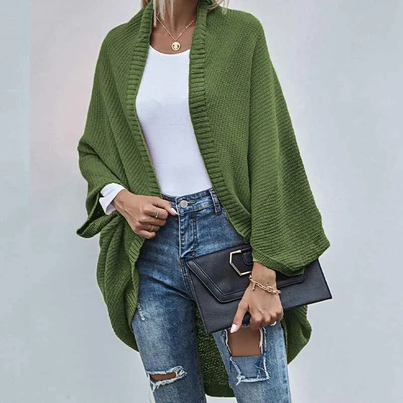 Womens Color Block Cardigan Open Front Sweaters Loose Knit Casual Coat K286