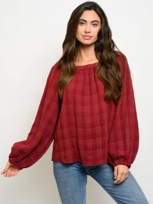 WOMEN'S LONG SLEEVE ROUND NECK TOP