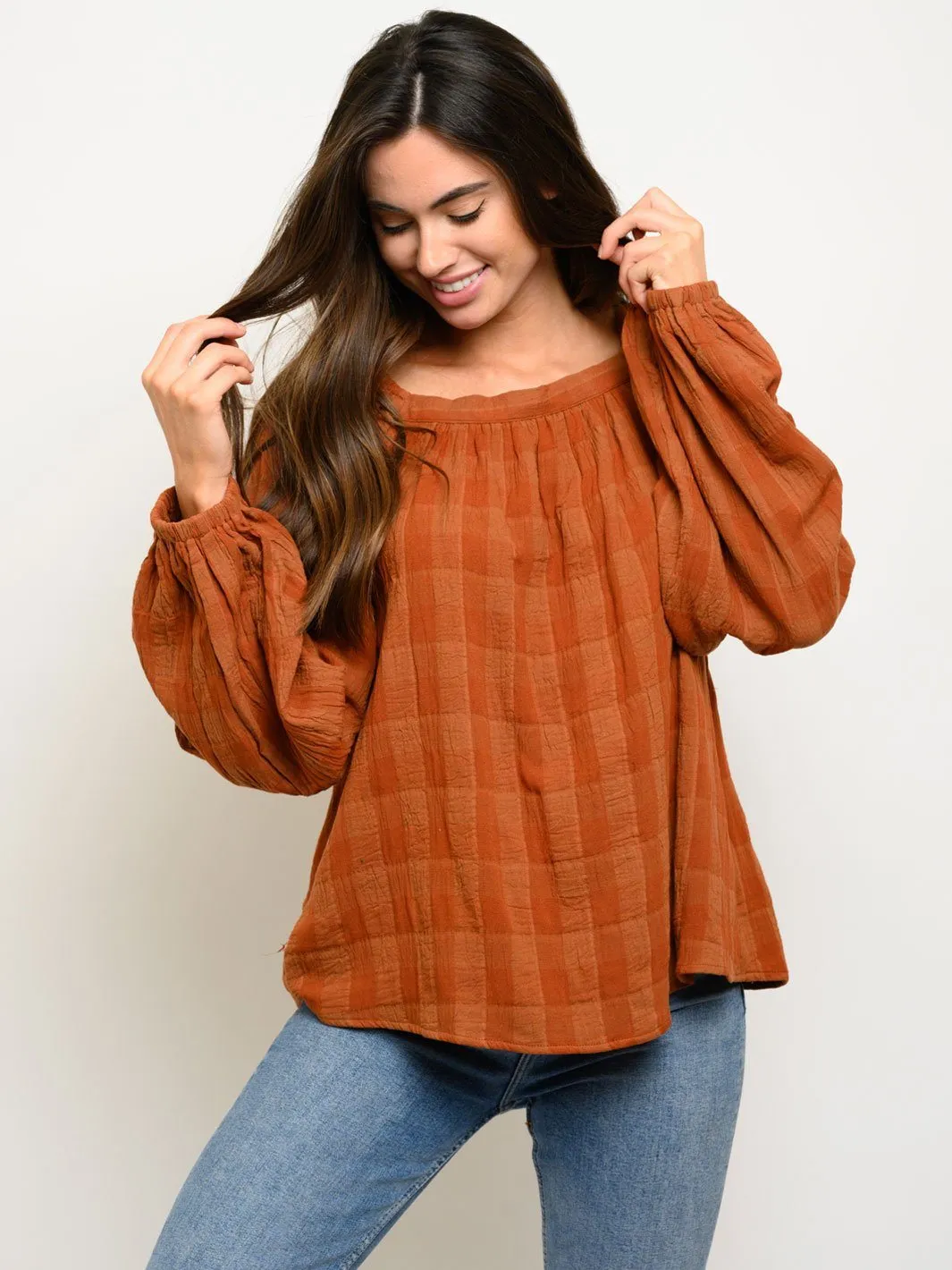 WOMEN'S LONG SLEEVE ROUND NECK TOP