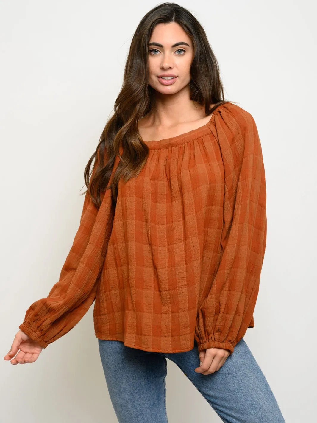 WOMEN'S LONG SLEEVE ROUND NECK TOP