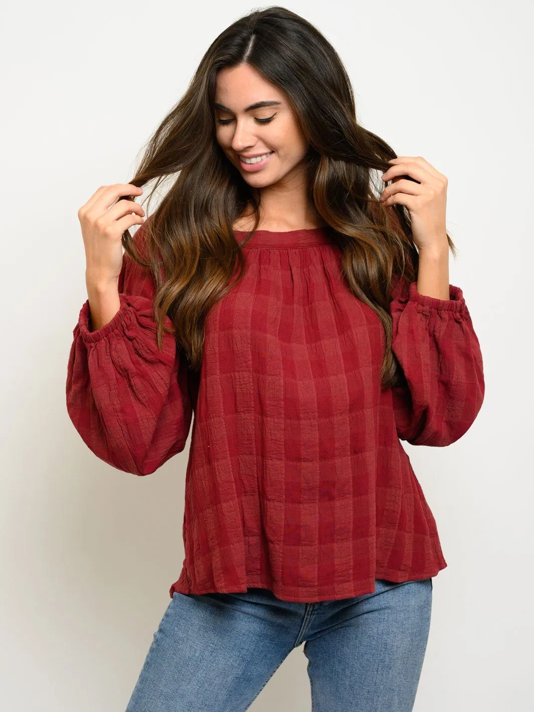 WOMEN'S LONG SLEEVE ROUND NECK TOP