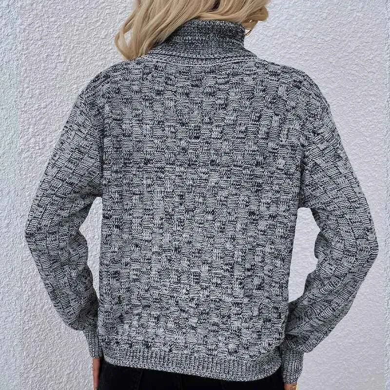 Women's Long Sleeves Turtleneck Casual Pullover Sweater Winter Fuzzy Fleece Warm Outwear Sweatshirts  K335