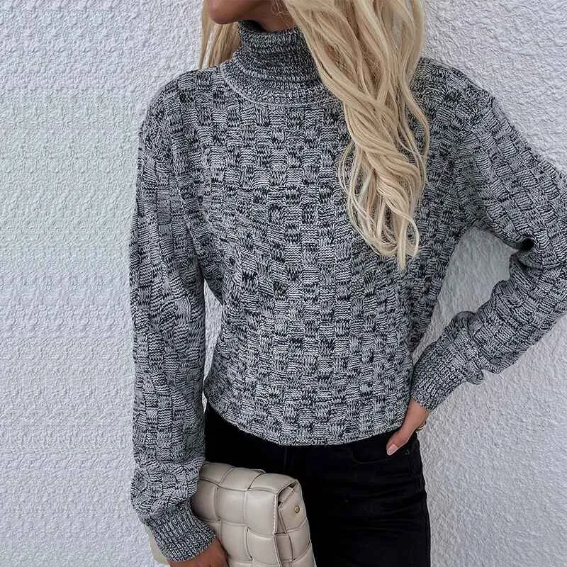 Women's Long Sleeves Turtleneck Casual Pullover Sweater Winter Fuzzy Fleece Warm Outwear Sweatshirts  K335