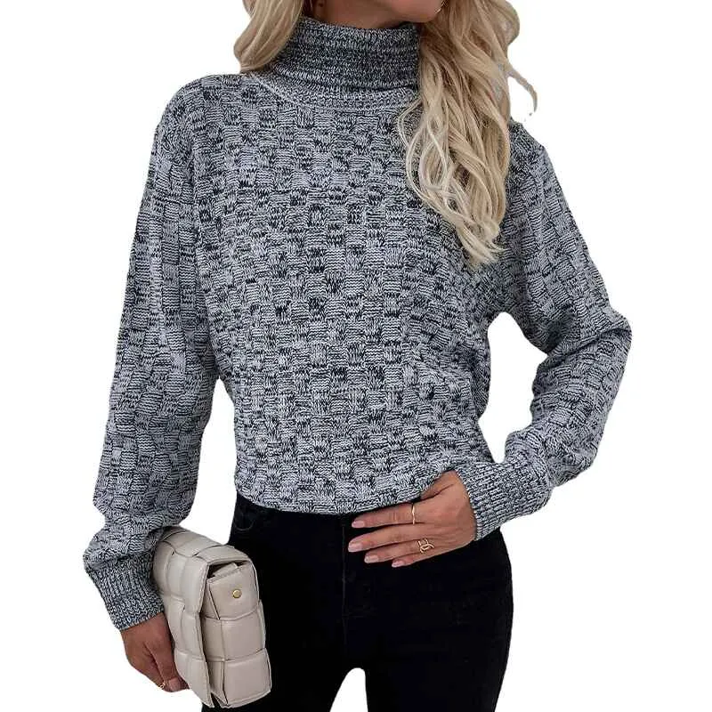 Women's Long Sleeves Turtleneck Casual Pullover Sweater Winter Fuzzy Fleece Warm Outwear Sweatshirts  K335