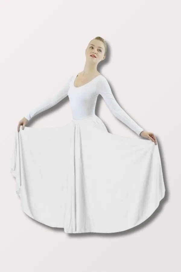 Women's Plus Size Praise Dance Circle Skirt - White