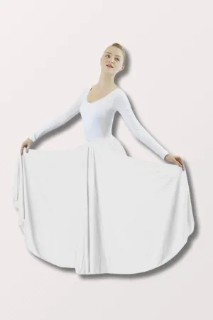 Women's Plus Size Praise Dance Circle Skirt - White