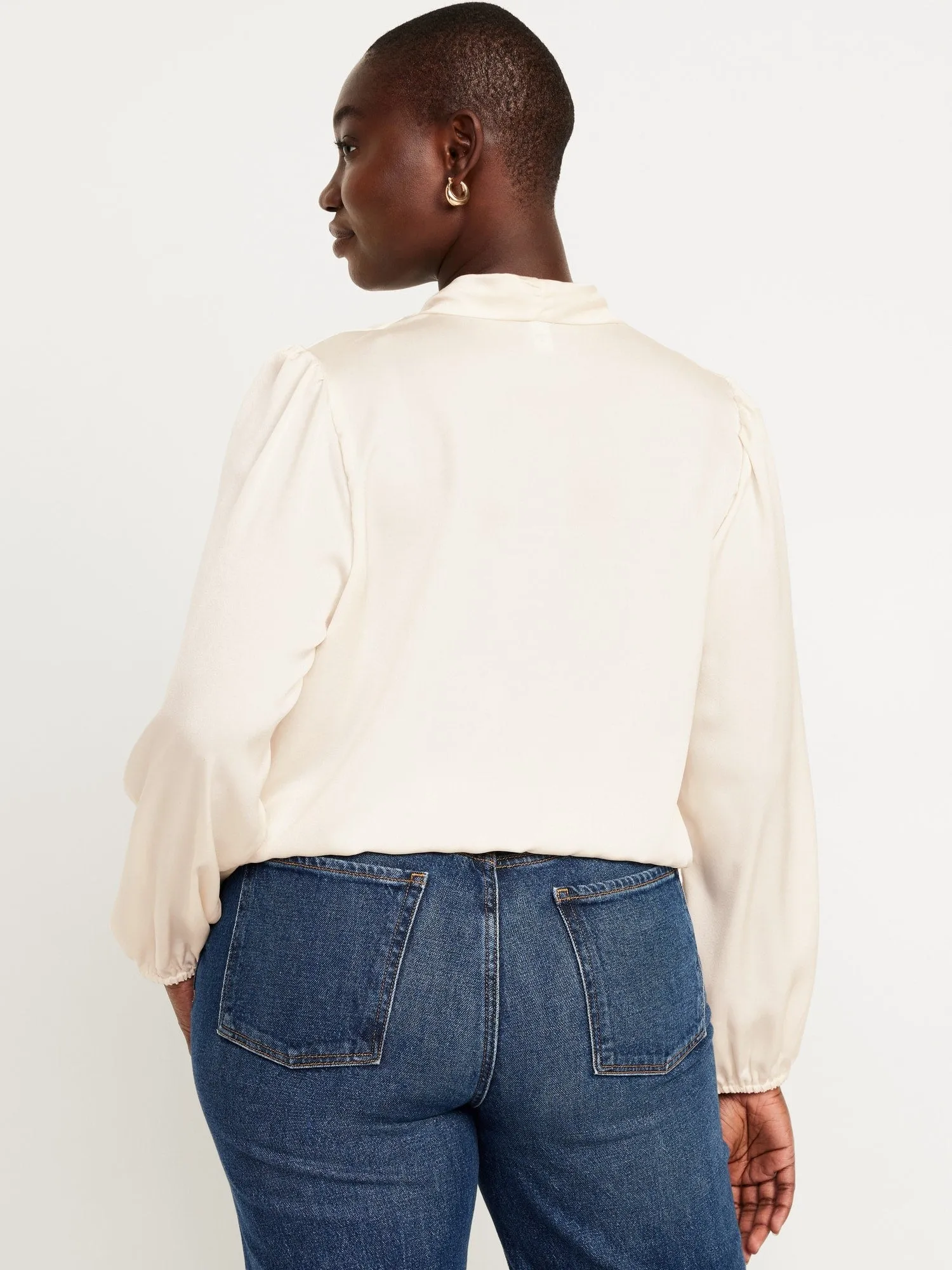 Wrap-Front Satin Top