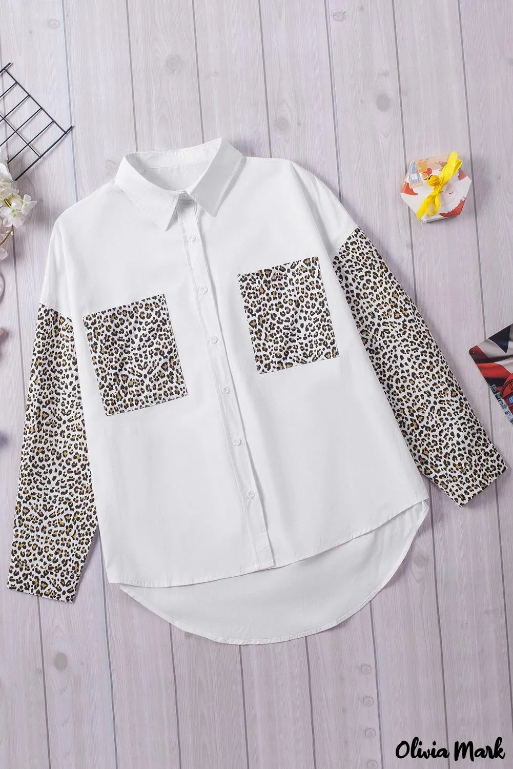Xieyinshe - Patchwork Drop Shoulder Long Sleeve Shirt