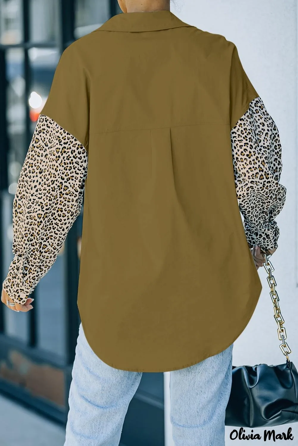 Xieyinshe - Patchwork Drop Shoulder Long Sleeve Shirt