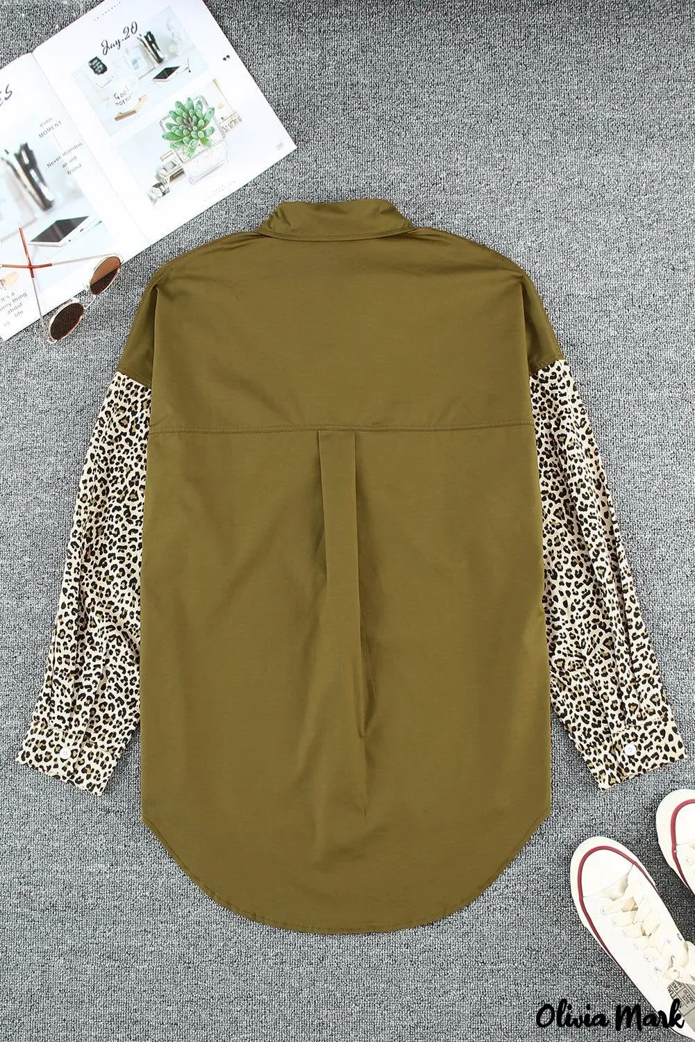 Xieyinshe - Patchwork Drop Shoulder Long Sleeve Shirt