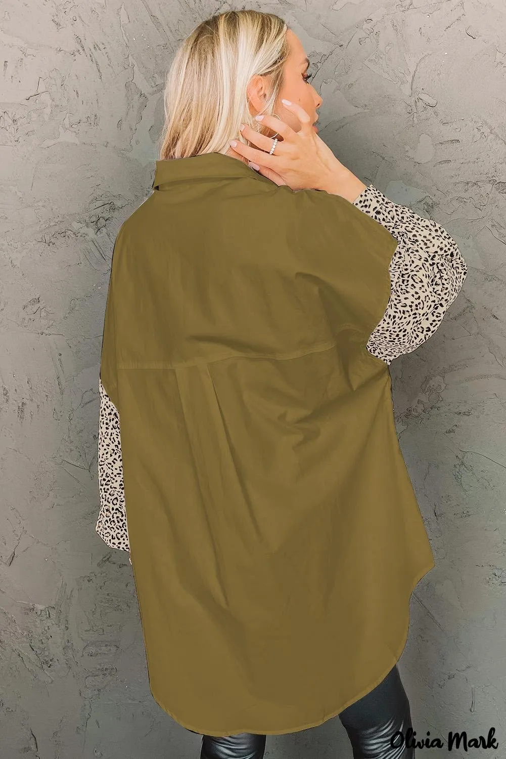 Xieyinshe - Patchwork Drop Shoulder Long Sleeve Shirt