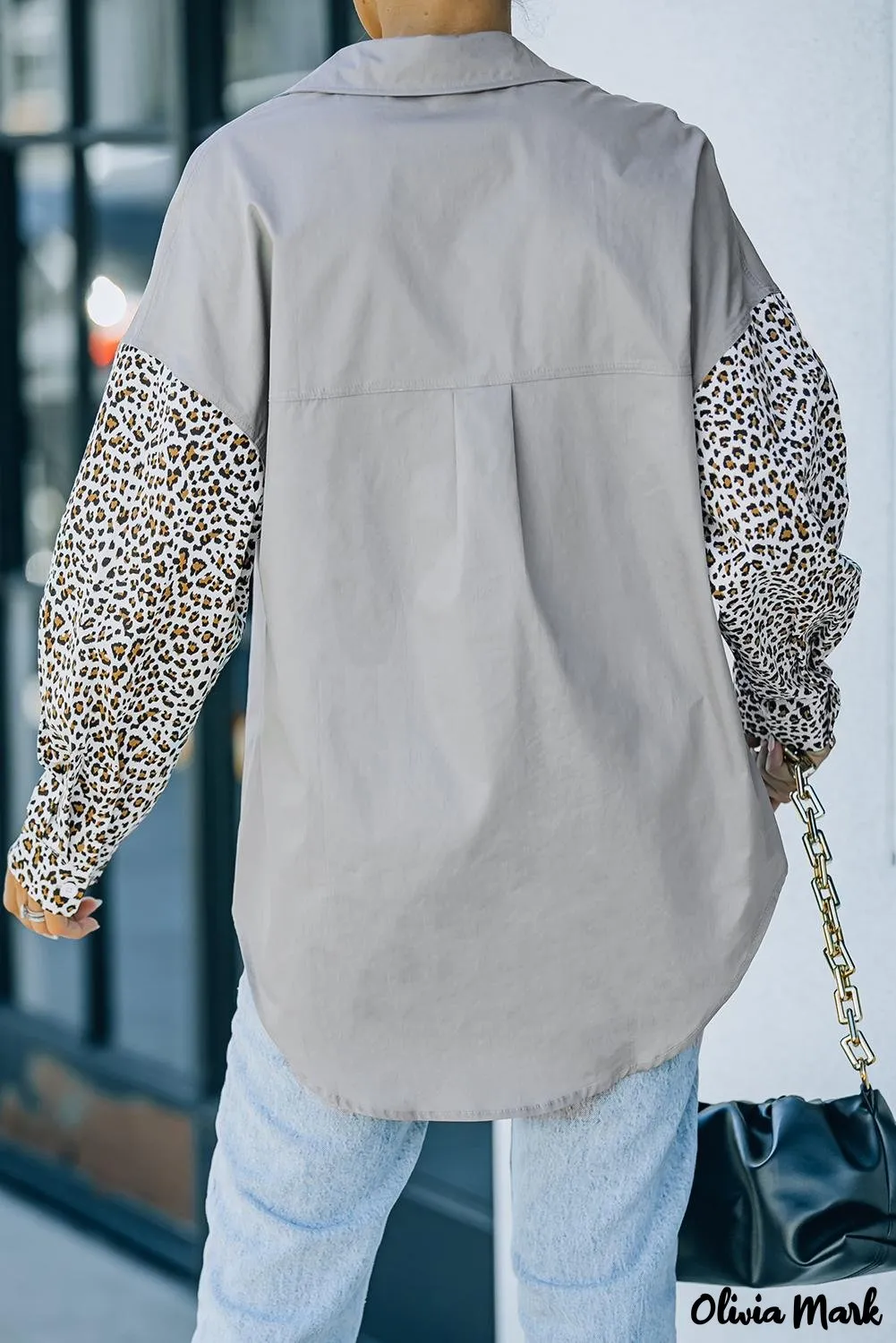 Xieyinshe - Patchwork Drop Shoulder Long Sleeve Shirt