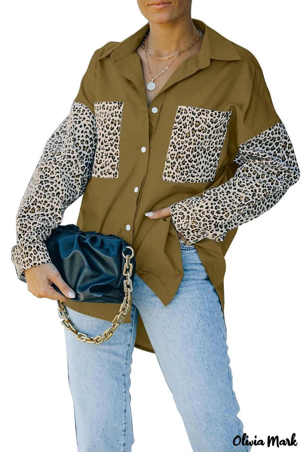 Xieyinshe - Patchwork Drop Shoulder Long Sleeve Shirt