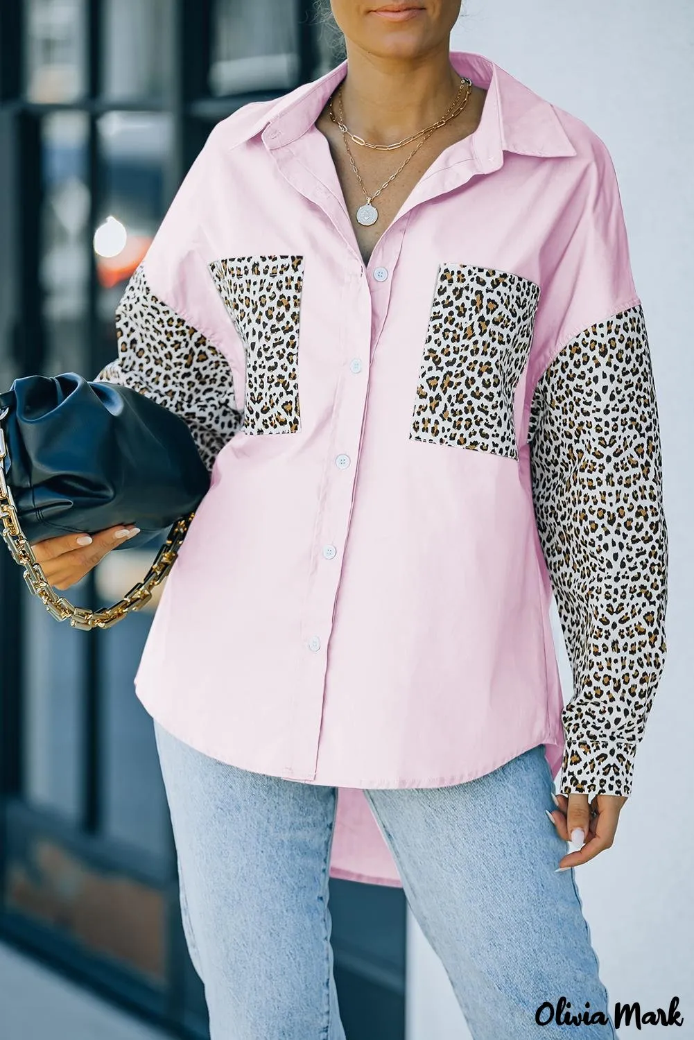 Xieyinshe - Patchwork Drop Shoulder Long Sleeve Shirt
