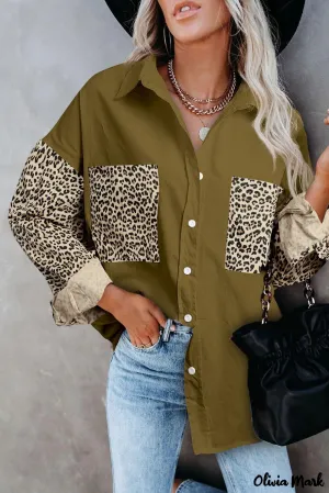 Xieyinshe - Patchwork Drop Shoulder Long Sleeve Shirt
