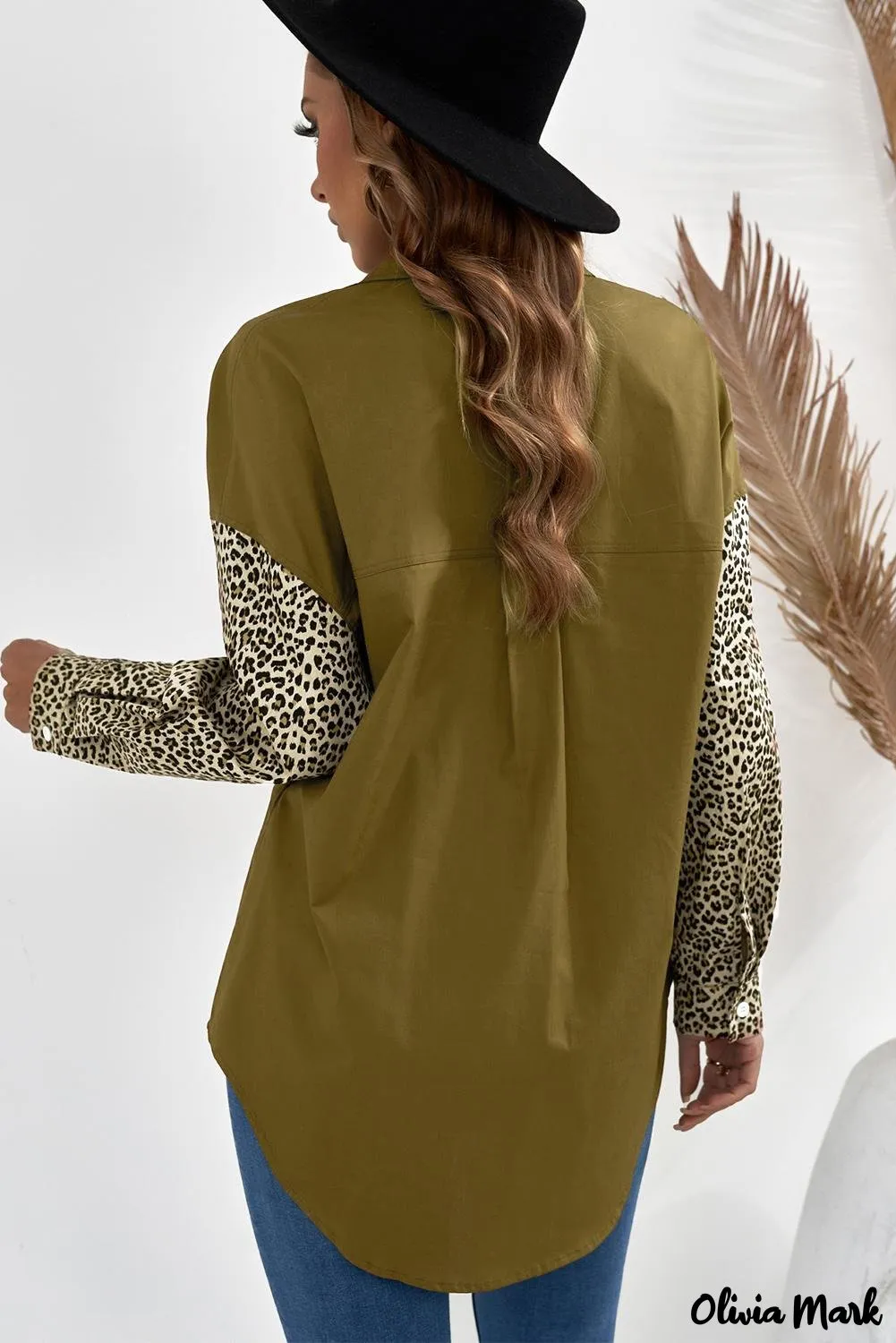 Xieyinshe - Patchwork Drop Shoulder Long Sleeve Shirt