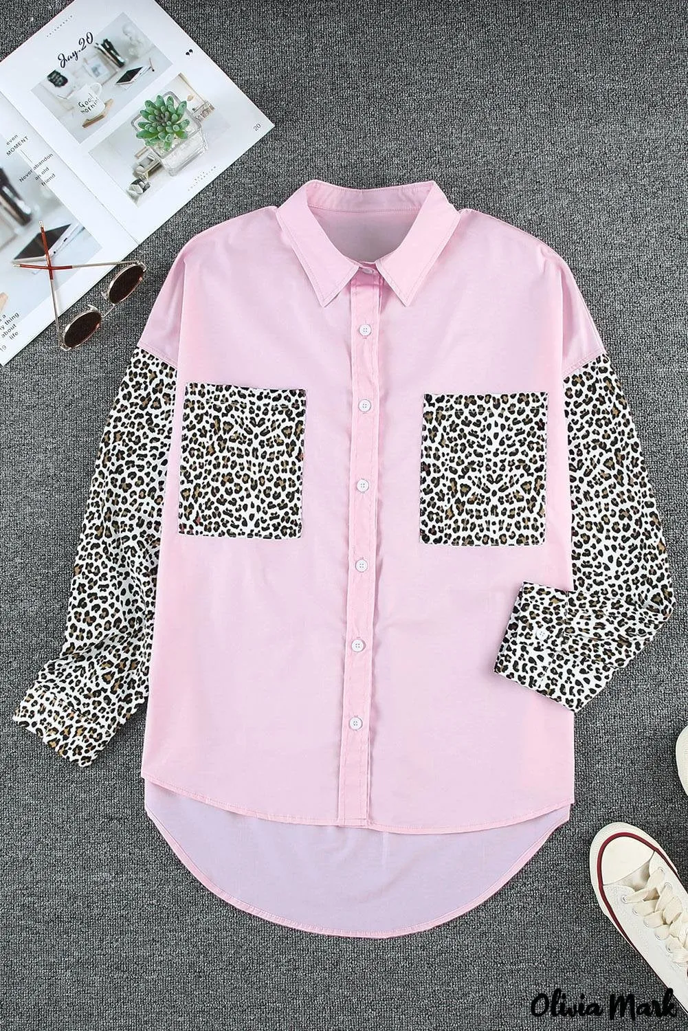 Xieyinshe - Patchwork Drop Shoulder Long Sleeve Shirt