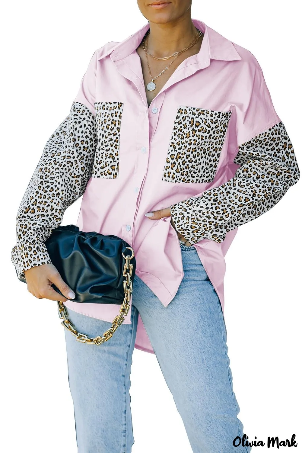 Xieyinshe - Patchwork Drop Shoulder Long Sleeve Shirt