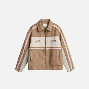 Y2K Splice Color Varsity Jacket for a Fashion-Forward Look