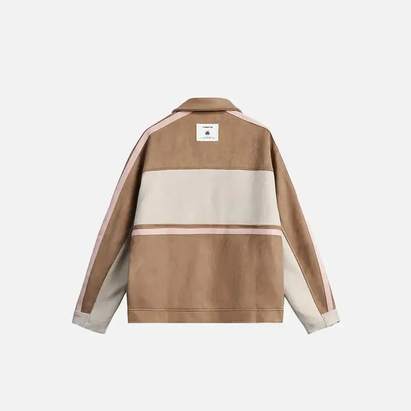 Y2K Splice Color Varsity Jacket for a Fashion-Forward Look