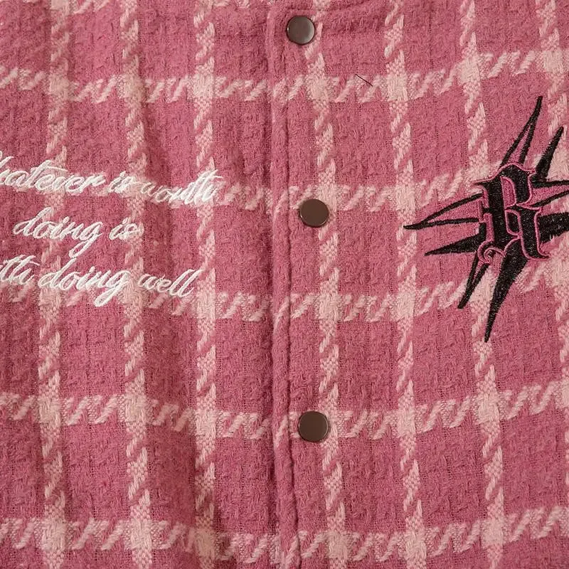 Y2K Star Print Varsity Jacket for Retro Style Additions