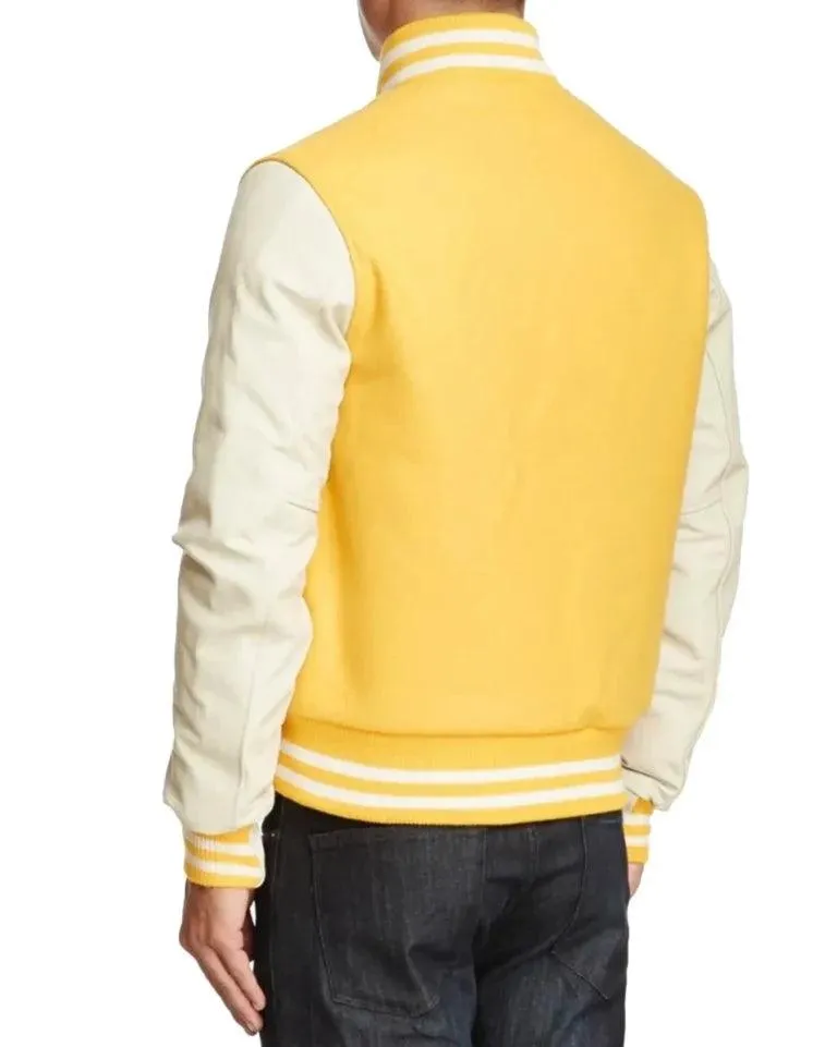 Yellow and White Varsity Jacket