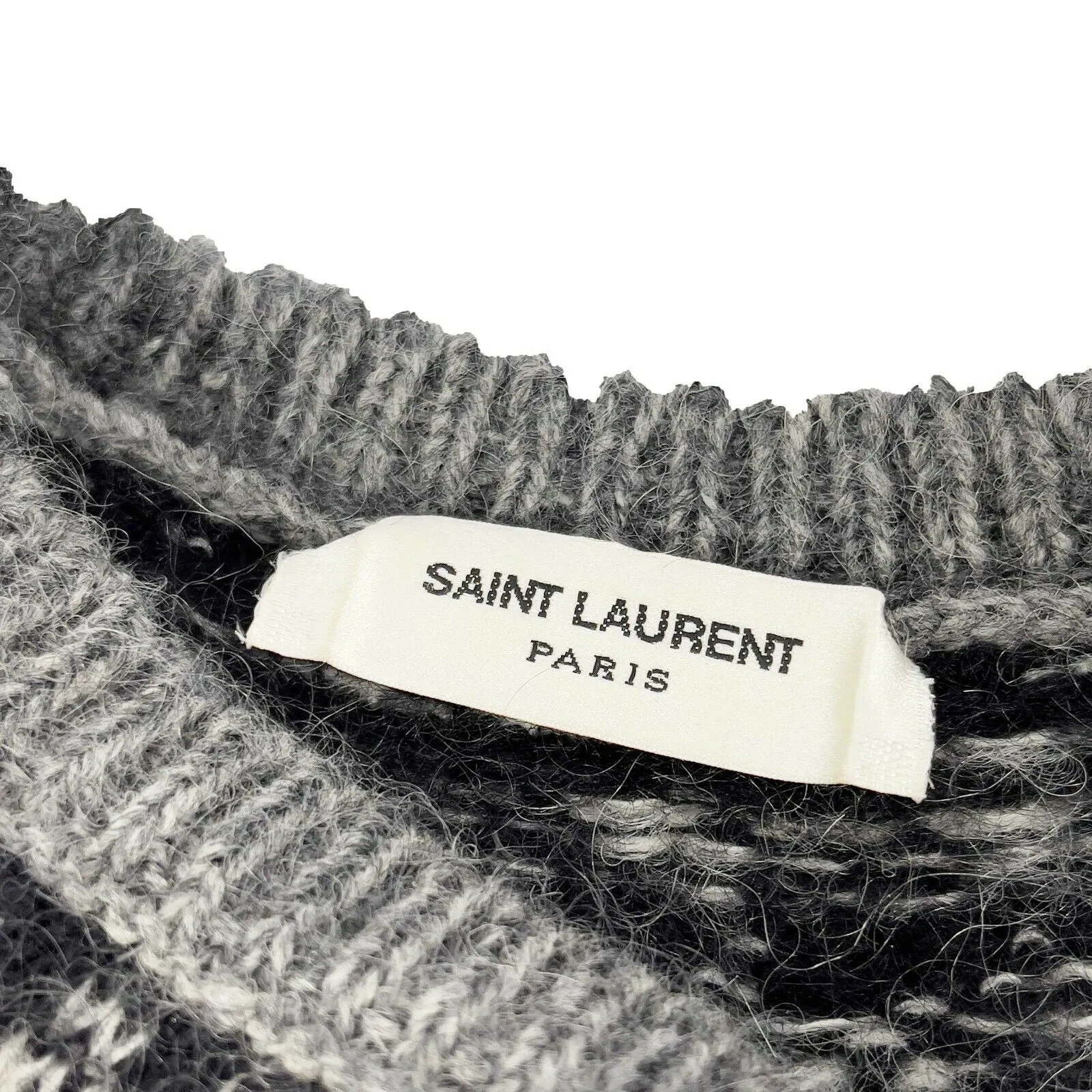 YSL Saint Laurent - Fair Isle Sweater Mohair Wool Sweater - FALL RTW 2014 - S
