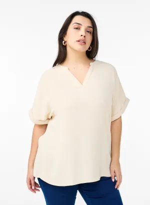 Zizzi Nilla Blouse in Beige