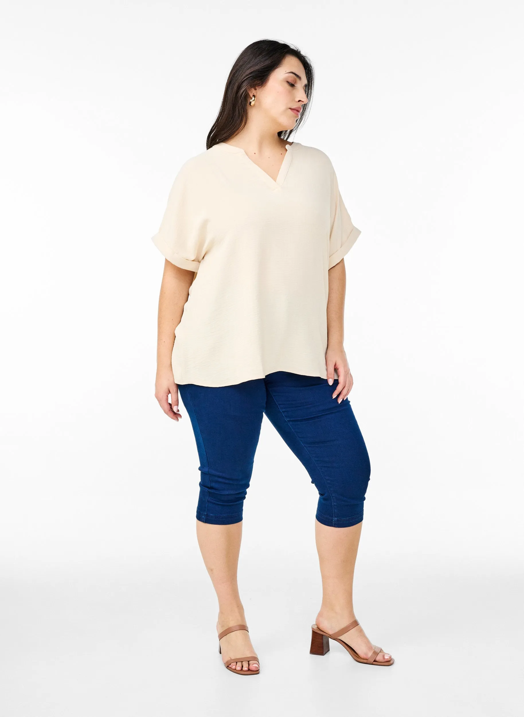 Zizzi Nilla Blouse in Beige